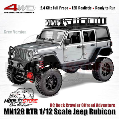 MN128 RTR 1/12 Scale Jeep Rubicon RC Rock Crawler Offroad Adventure