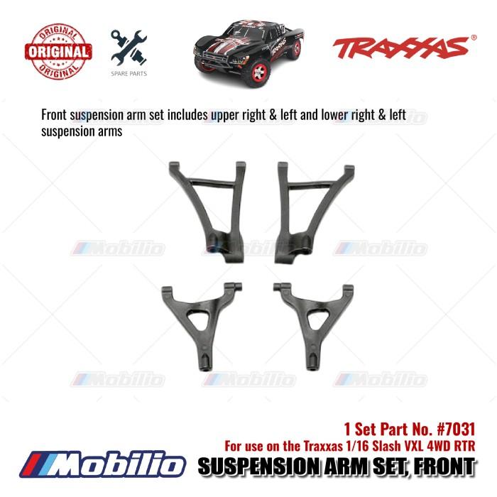 Traxxas Part #7031 Front suspension arm set includes upper right & left and lower right & left suspension arms for RC 1/16 Slash