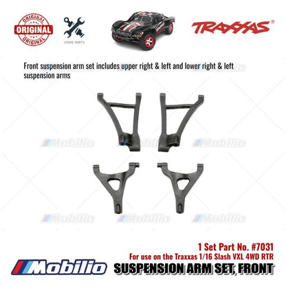 Traxxas Part #7031 Front suspension arm set includes upper right & left and lower right & left suspension arms for RC 1/16 Slash