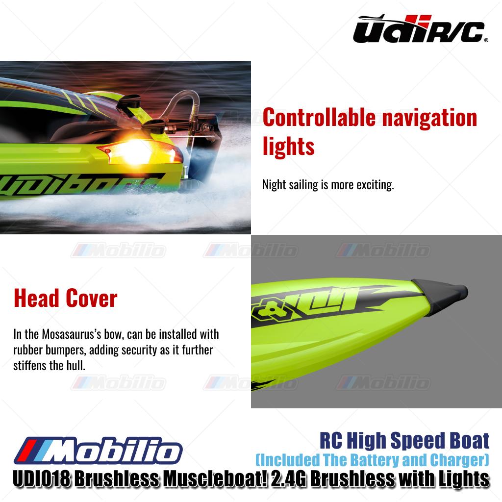 UDIR/C UDI018 Brushless Muscleboat! 2.4G Brushless with Lights RC High Speed Boat RTR