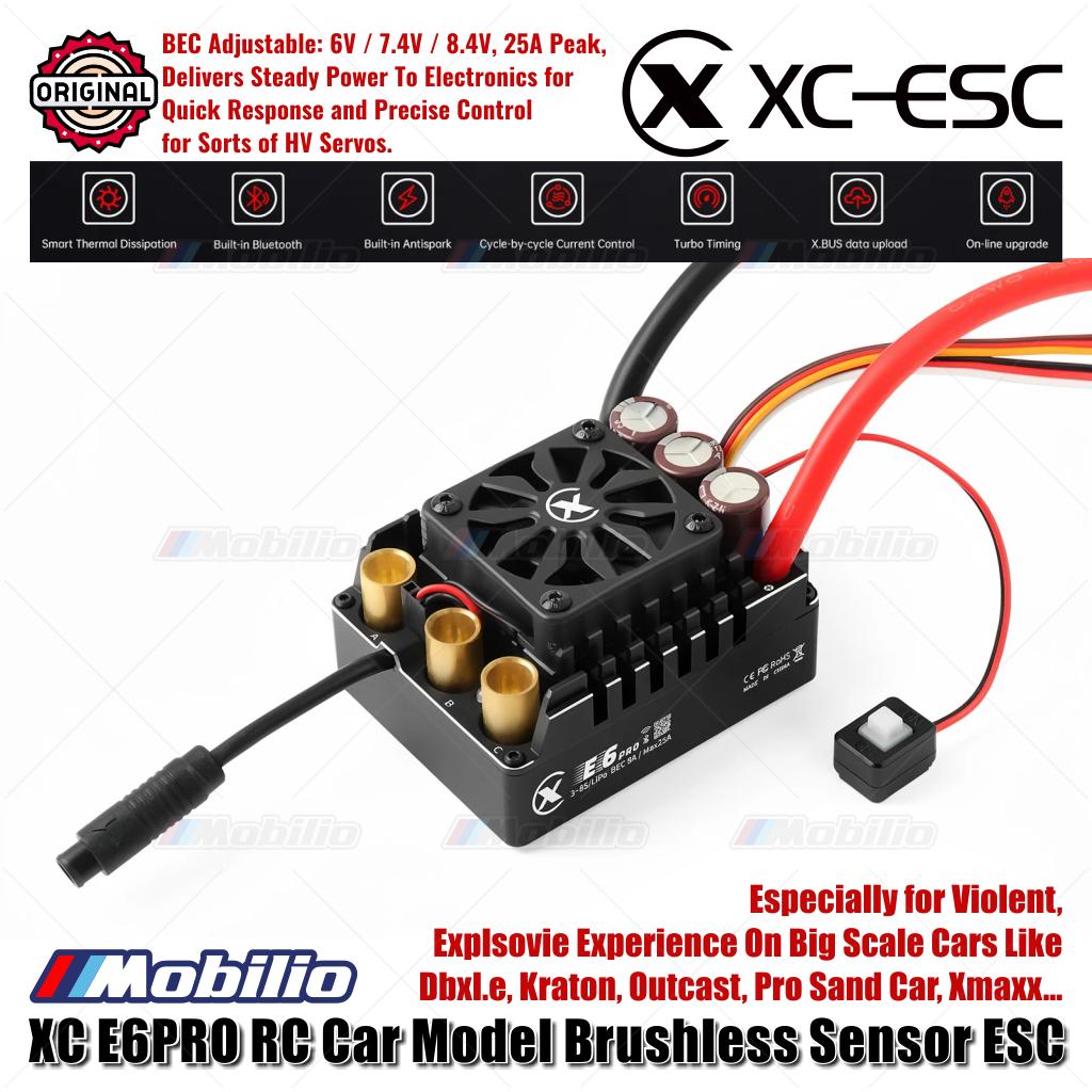 XC-ESC E6 PRO Brushless Sensored ESC untuk Mobil RC LiPo 3-8S 300A Berkelanjutan BEC 8A Puncak 25A