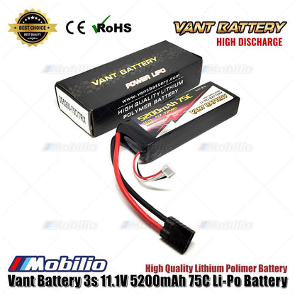 Baterai LiPo Polimer Lithium Vant 11.1V 3S 5200mAh 75C Baterai RC Soft Case