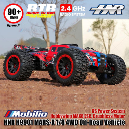 HNR H9901 MARS-X 1/8 4WD Off-Road Vehicle RC 6S Power System Hobbywing MAX8 ESC Brushless Motor RTR Remote Control
