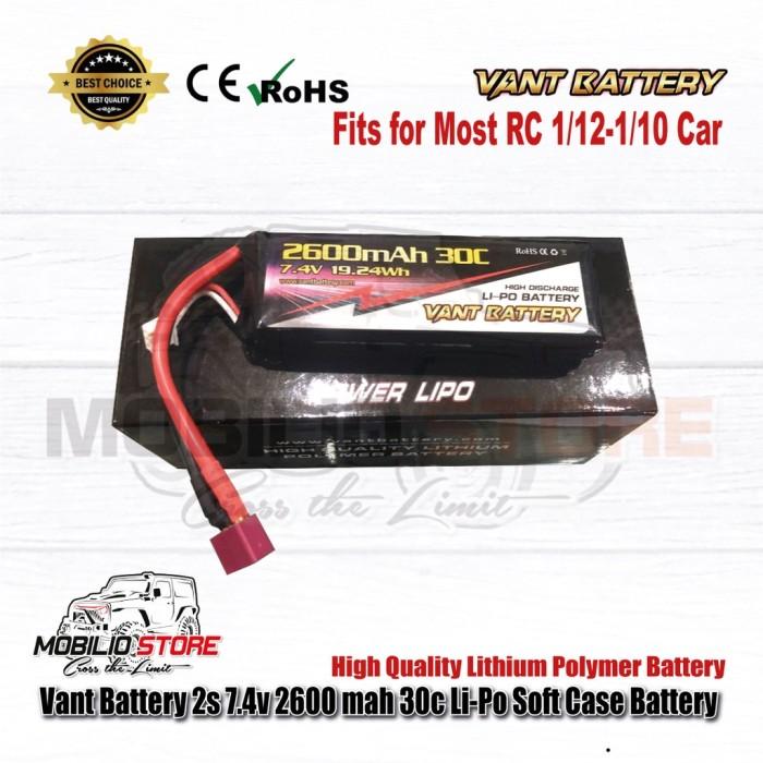 Vant Battery 2S 7.4V 2600 mAh 30C Lithium Polymer Soft Case Li-po Battery