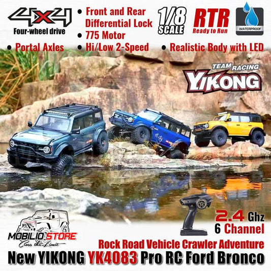 Yikong YK-4083 Ford Bronco 1/8 Scale RTR RC Rock Road Vehicle Crawler