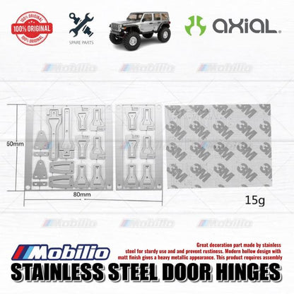 GPM Part #SCX3ZSP3 Stainless Steel Door Hinges for Axial SCX10 III Wrangler