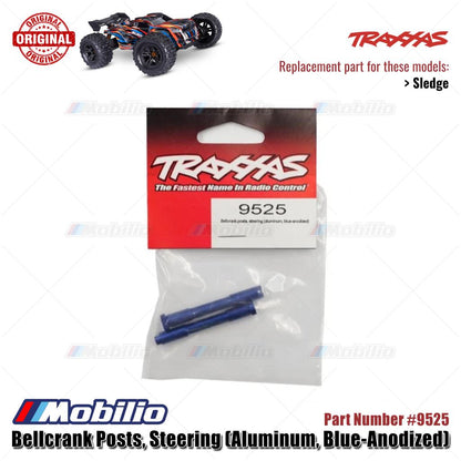 Traxxas Part #9525 Bellcrank Posts Steering Aluminum Blue-Anodized RC Sledge 1/8 Scale Off-Road