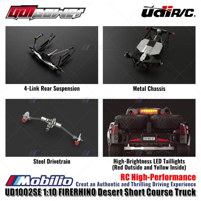 UDIR/C UD-1002SE FIRERHINO Desert Short Course Truck UD1002SE RC High-Performance 1:10 Scale RTR
