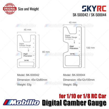 SKYRC Bagian #SK-500042 / SK-500044 Pengukur Camber Digital untuk Mobil RC 1/10 atau 1/8