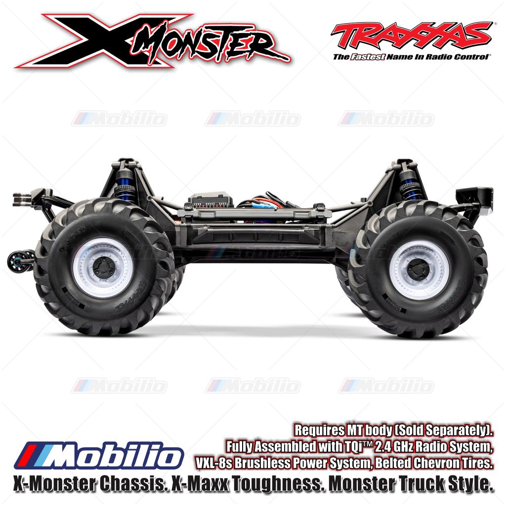 Traxxas 77036-4 X-Monster Chassis X-Maxx Toughness Monster Truck Style Fully Assembled with TQi 2.4 GHz Radio System VXL-8s Brushless Power System Belted Chevron Tires and MT body Dijual Terpisah 7691-BLK