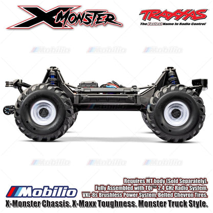 Traxxas 77036-4 X-Monster Chassis X-Maxx Toughness Monster Truck Style Fully Assembled with TQi 2.4 GHz Radio System VXL-8s Brushless Power System Belted Chevron Tires and MT body Dijual Terpisah 7691-BLK