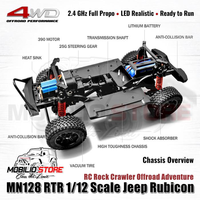 MN128 RTR 1/12 Scale Jeep Rubicon RC Rock Crawler Offroad Adventure