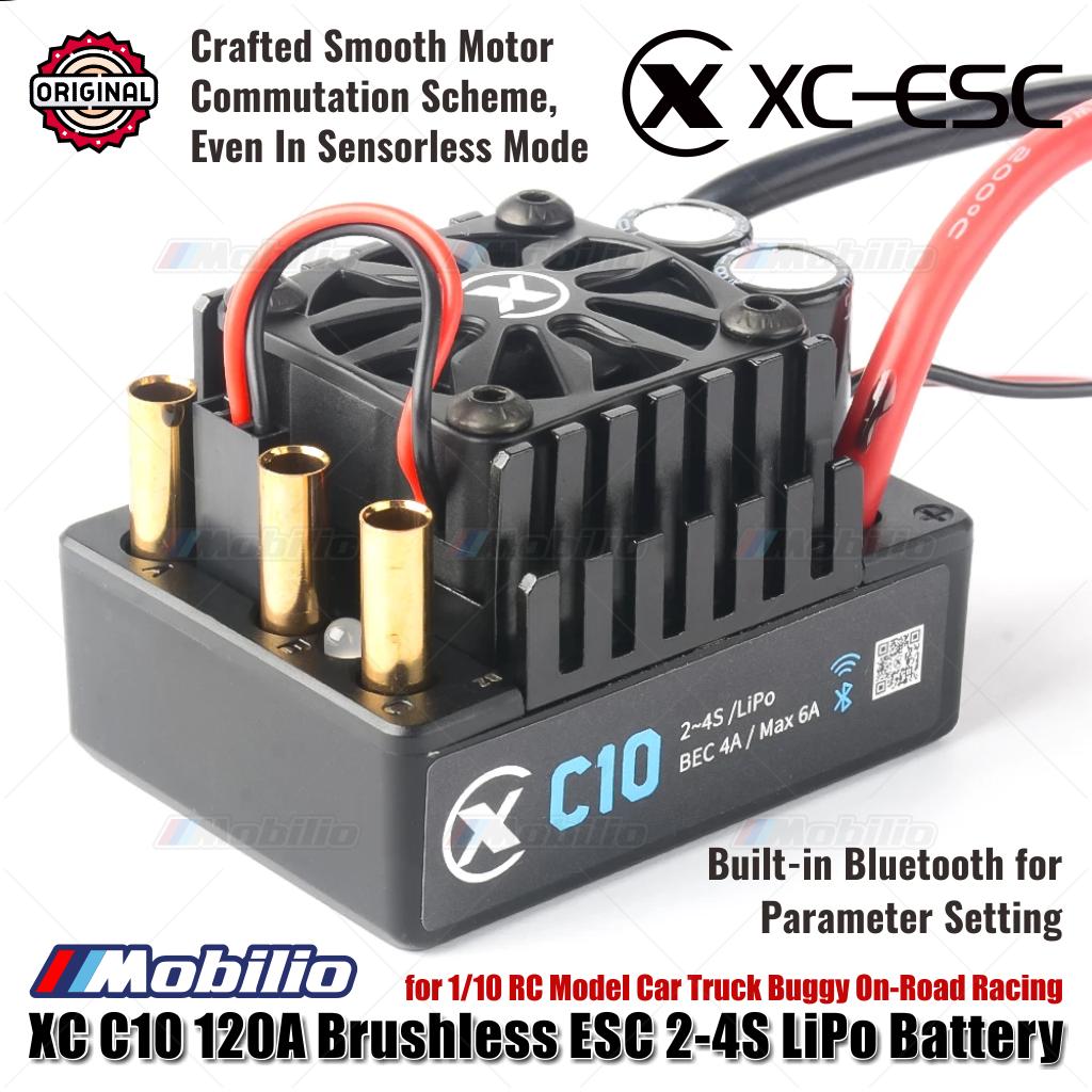 XC-ESC C10 120A Brushless ESC Baterai LiPo 2-4S untuk Mobil Model RC 1/10 Truk Buggy Balap On-Road