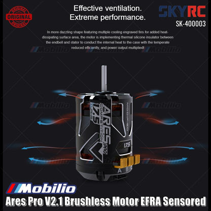 SKYRC #SK-400003 Ares Pro V2.1 Motor Brushless Bersensor Disetujui BRCA Ventilasi Efektif Performa Ekstrem