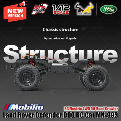 RC MN99S 1/12 Rock Crawler Model D90 Offroad 4WD Full Propo RTR All New Version Official Licensed Land Rover Upgraded Edition 2024
