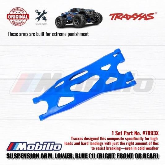 Traxxas Part #7893X #7894X Suspension Arm Lower Blue 1 Pcs Right or Left - Front or Rear for Use with #7895 WideMaxx Suspension Kit X-Maxx XRT