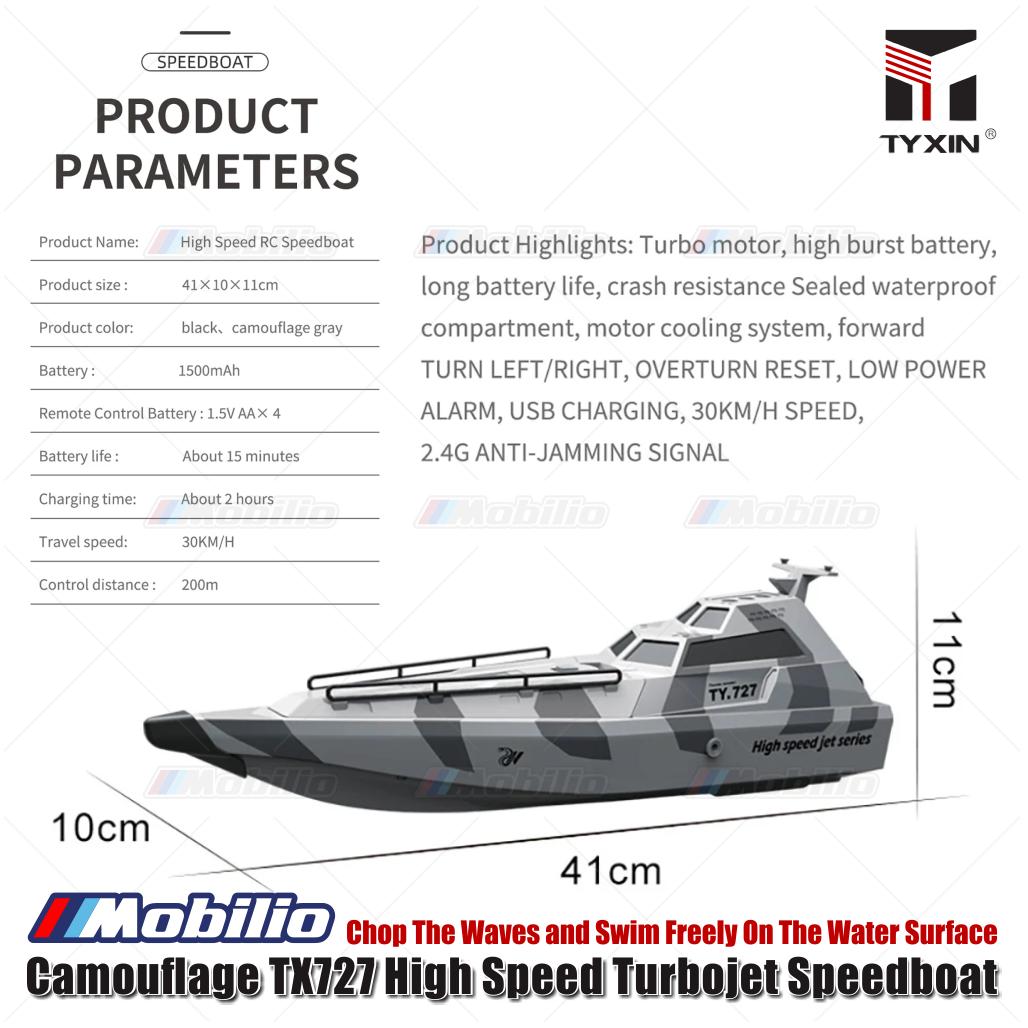 Camouflage TX727 High Speed Turbojet Speedboat RC Boat Brusless 2.4GHz RTR
