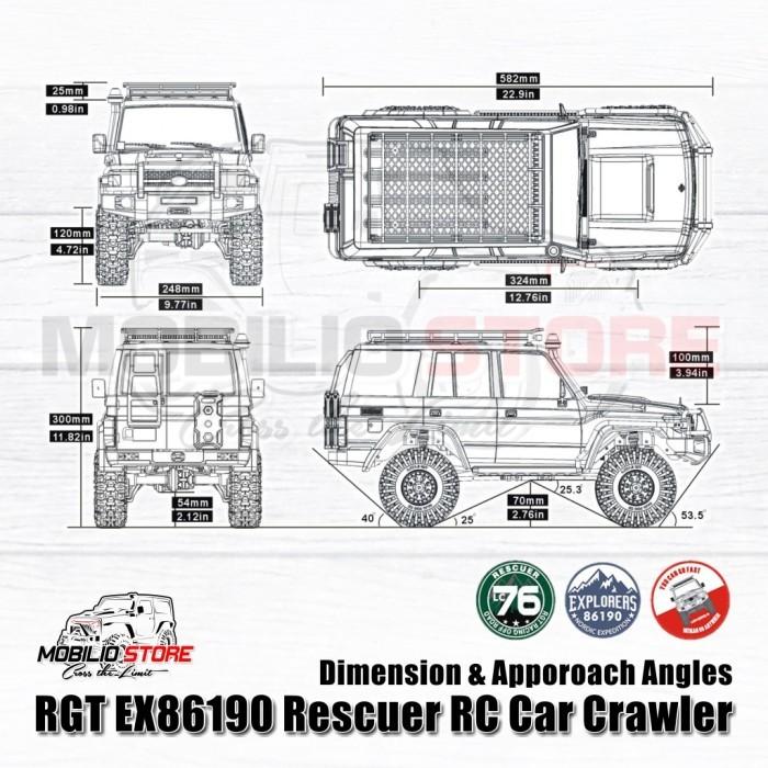 RGT EX86190 Rescuer Toyota Land Cruiser 76 Mobil RC Crawler 1/10 RTR