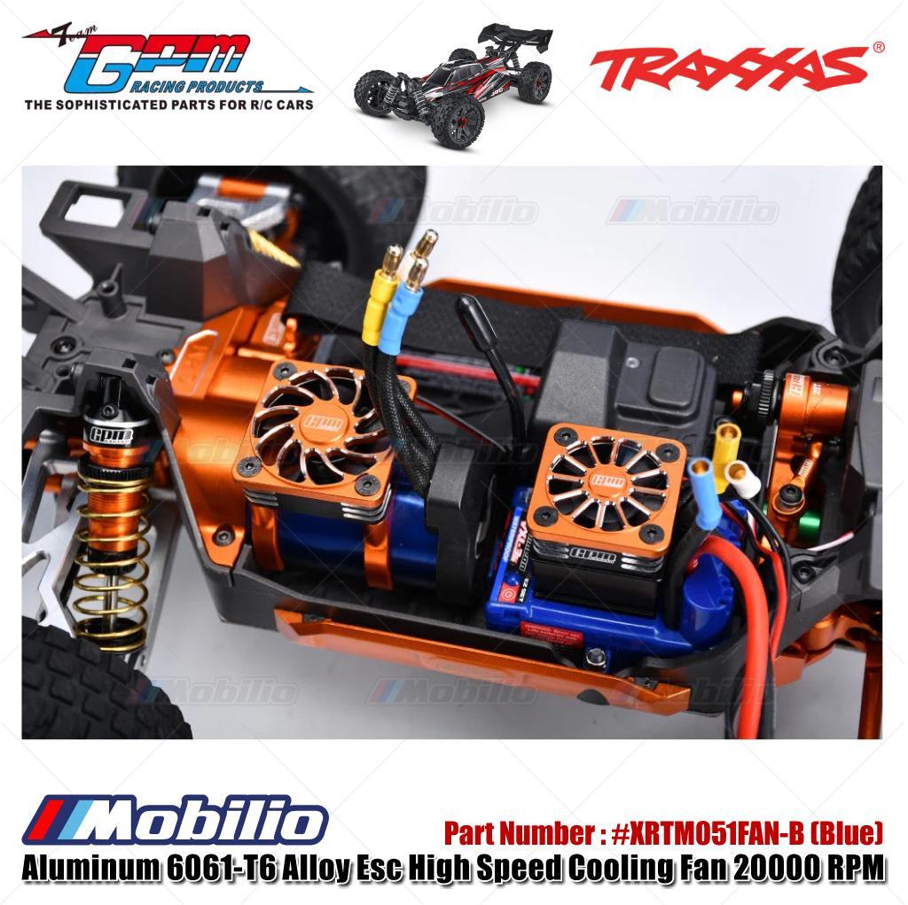 GPM Part #XRTM051FAN Aluminum 6061-T6 Alloy ESC High Speed Cooling Fan 20000 RPM (BL-2S: 3383 and Velineon VXL-3S: 3355R) for Traxxas 1/16 Mini XRT / Mini Maxx / 1/8 Jato 4X4 / 1/10 Slash Mudboss / Ford Fiesta ST Rally Upgrade Parts