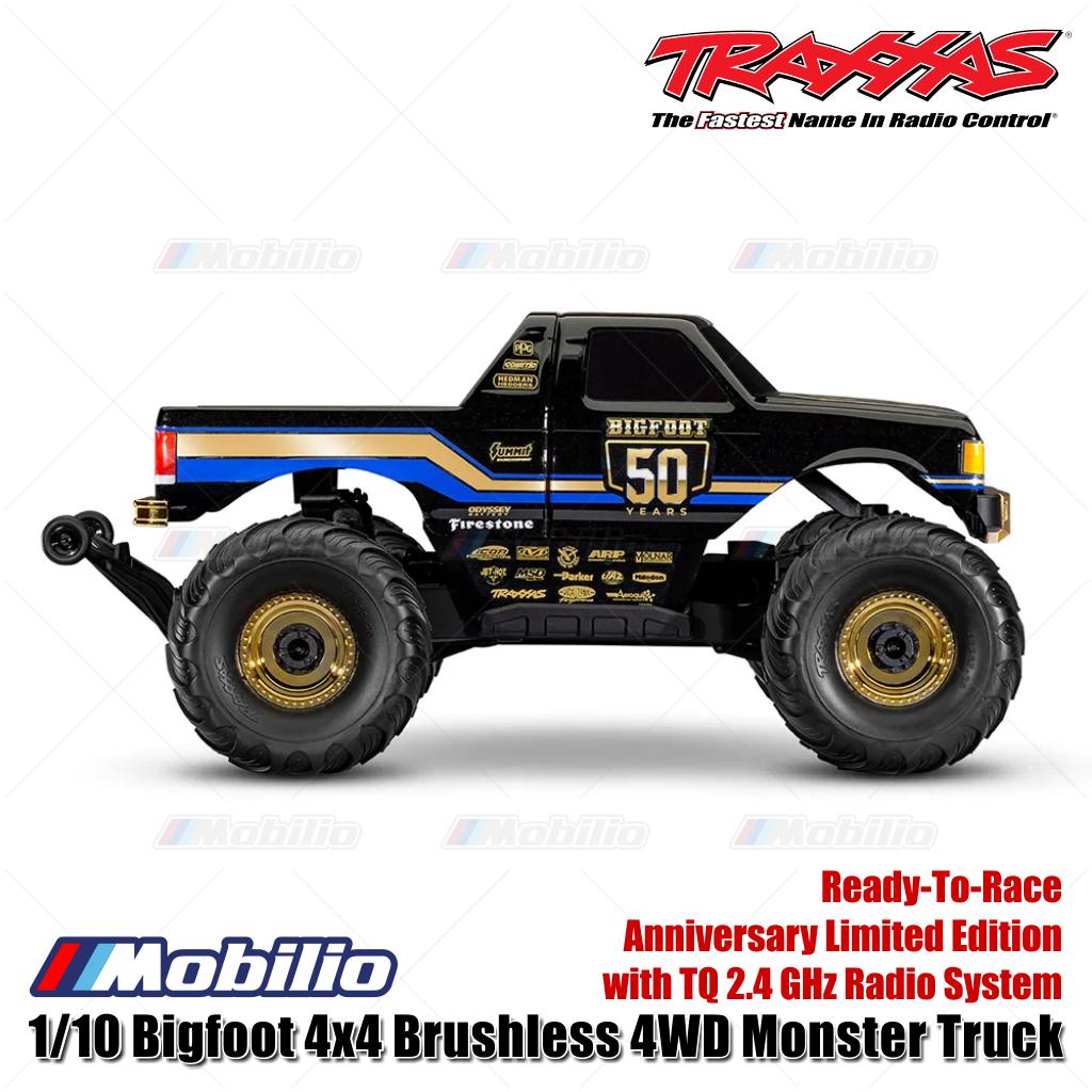 Traxxas 67134-1 1/10 Bigfoot 4x4 Brushless 4WD Monster Truck Edisi Terbatas Ulang Tahun ke-50 RTR EP dengan Sistem Radio TQ 2.4 GHz