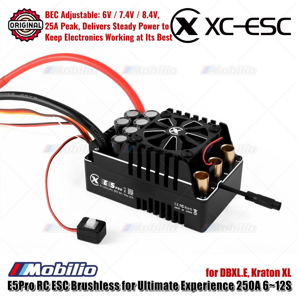 ESC Sensor Tanpa Sikat XC-ESC E5 PRO untuk Mobil RC LiPo 6-12S 250A Berkelanjutan BEC 8A Puncak 25A