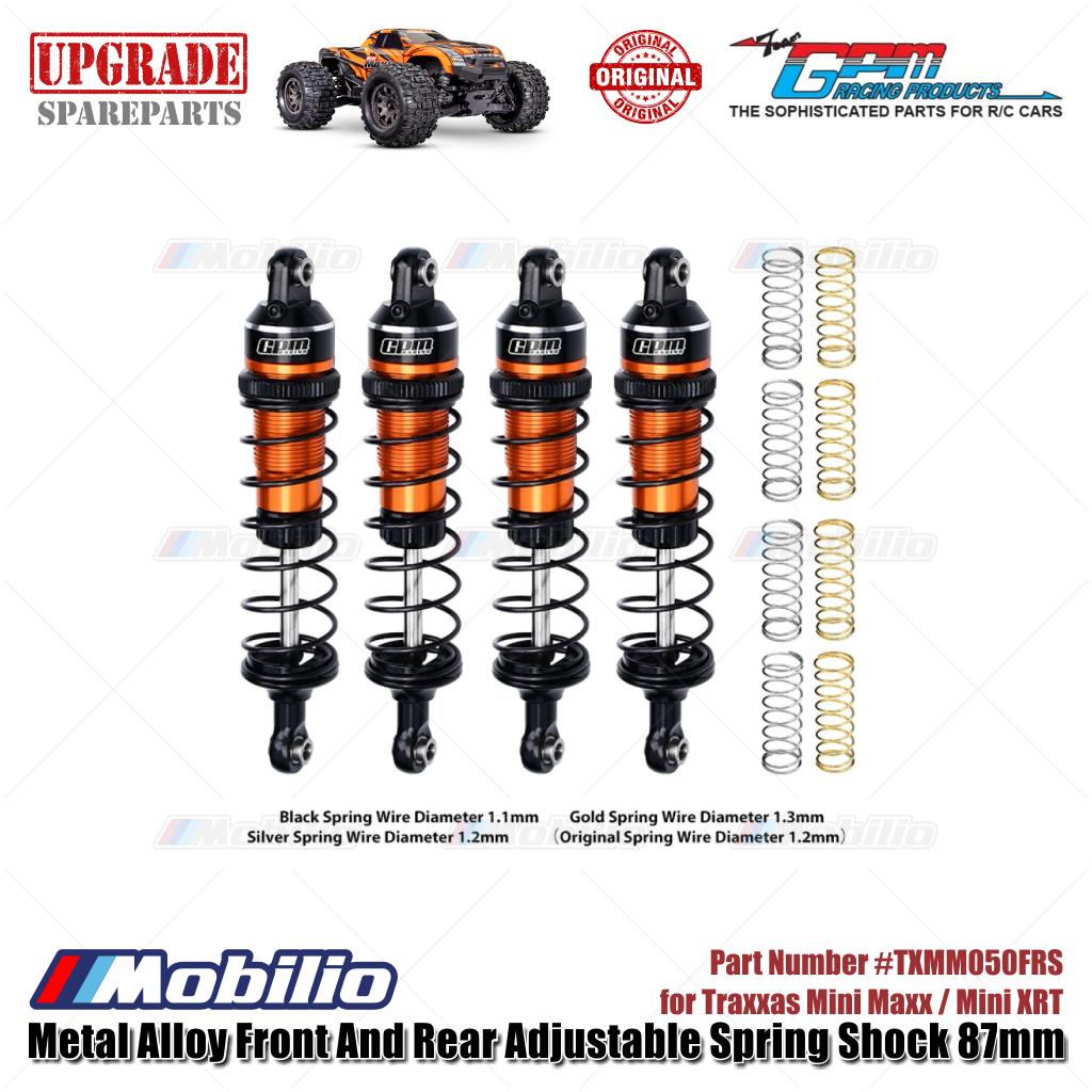 GPM Part #TXMM087FR Alloy Front and Rear Adjustable Spring Shock 87mm for RC Traxxas Mini Maxx / Mini XRT