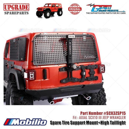 GPM Part #SCX3ZSP15 Spare Tire Support Mount High Taillight Accessories Axial SCX10 III Jeep Wrangler