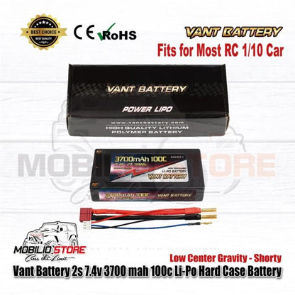 Baterai Li-Polimer Vant 2S 7.4V 3700 mAh 100C LCG Pendek