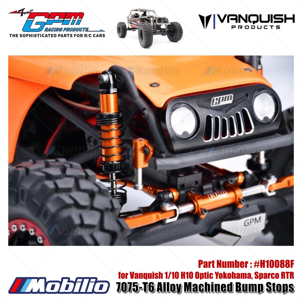 GPM Part #H10088F 7075-T6 Alloy Machined Bump Stops for Vanquish 1/10 H10 Optic Yokohama Sparco RTR