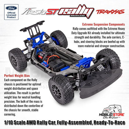 Traxxas 74154-4 Ford Fiesta ST Rally BL-2s Brushless 1/10 AWD Mobil Balap RTR dengan Sistem BL-2s dan Kualitas Terbaik - Control