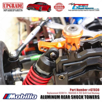 GPM Part #GT030 Aluminum Rear Shock Towers #8338 Traxxas 4-TEC Drift Ford Mustang