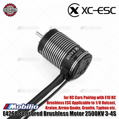XC-ESC E4268 Motor Brushless Sensor 2000KV FOC 3–6S untuk RC Truk Off-Road 1/8 Monster 1/10