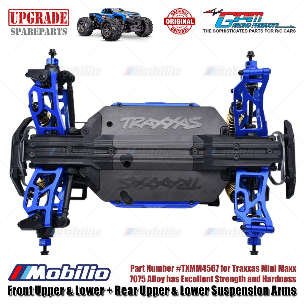GPM Part #TXMM4567 7075 Alloy Front Upper & Lower + Rear Upper & Lower Suspension Arms for RC Traxxas Mini Maxx