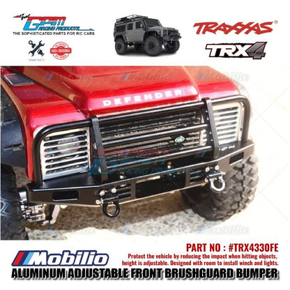 GPM Part #TRX4330FE Aluminum Adjustable Front Brushguard Bumper Traxxas TRX-4 Defender Trail Crawler