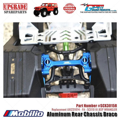 GPM Part #SCX3015R Aluminum Rear Chassis Brace Upgrade Axial SCX10 III Jeep Wrangler AXI231014 Replacement