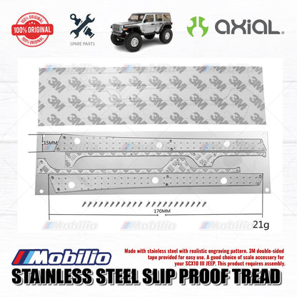 GPM Part #SCX3ZSP2 Stainless Steel Slip Proof Tread for Axial SCX10 III Jeep Wrangler
