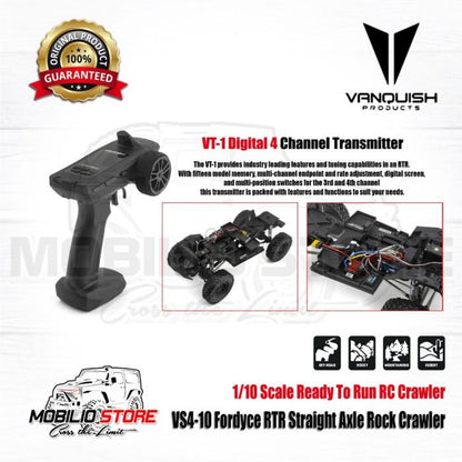 Vanquish VS4-10 Fordyce Straight Axle RTR Rock Crawler RC Skala 1/10 Kendali Jarak Jauh