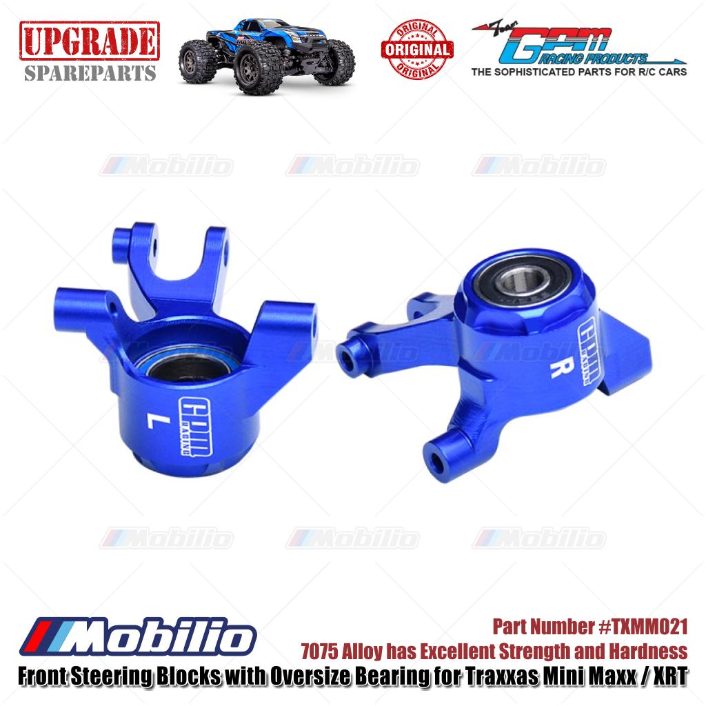 GPM Part #TXMM021 7075 Alloy Front Steering Blocks with Oversize Bearing for RC Traxxas Mini Maxx / Mini XRT