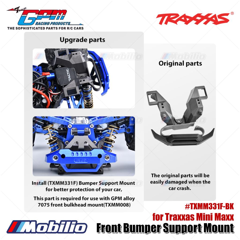 GPM Part #TXMM331F-BK Front Bumper Support Mount for Traxxas Mini Maxx Upgrade
