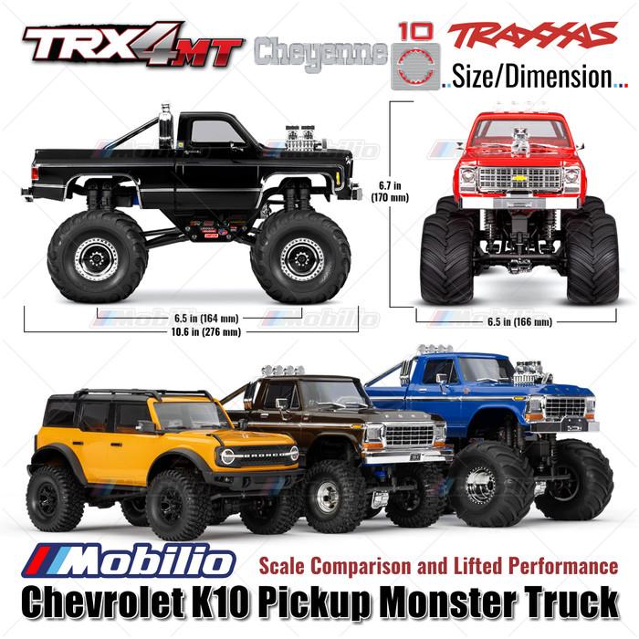 Traxxas 98064-1 TRX-4MT Chevrolet K10 Pickup Monster Truck Bigfoot Skala 1/18 4X4 RTR Rakitan Lengkap Tahan Air TRX4MT Tanpa Klip