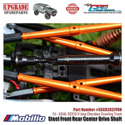 GPM Part #SSCX2037FRN Steel Front Rear Center Drive Shaft Upgrade Axial SCX10 II Crawler Adventure