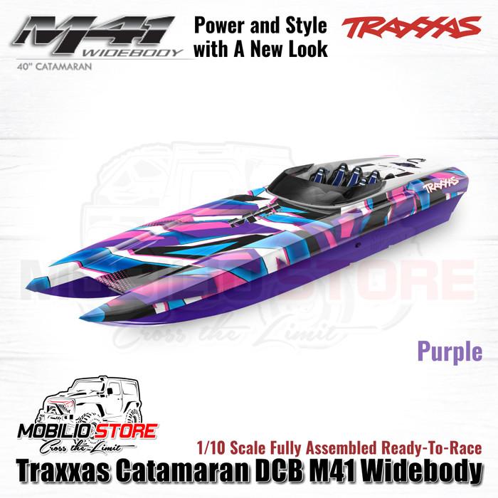 Traxxas 57046-4 Catamaran DCB M41 Brushless Widebody 1/10 Scale Assembled RTR dengan Motor Velineon 540 XL dan Kontrol Remote TQi 2.4 GHz