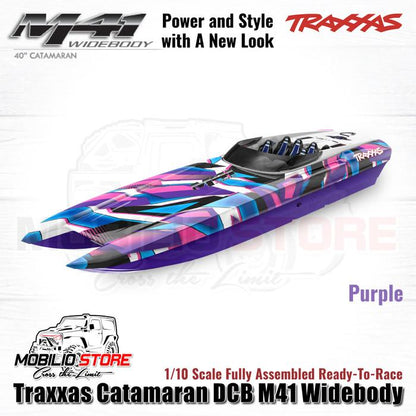 Traxxas 57046-4 Catamaran DCB M41 Brushless Widebody 1/10 Scale Assembled RTR dengan Motor Velineon 540 XL dan Kontrol Remote TQi 2.4 GHz