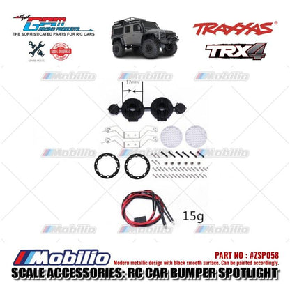 GPM Part #ZSP058 RC Car Bumper Spotlight Decoration for Axial SCX10 Traxxas TRX-4 Crawler Adventure
