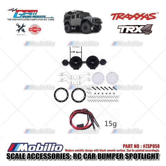 GPM Part #ZSP058 RC Car Bumper Spotlight Decoration for Axial SCX10 Traxxas TRX-4 Crawler Adventure