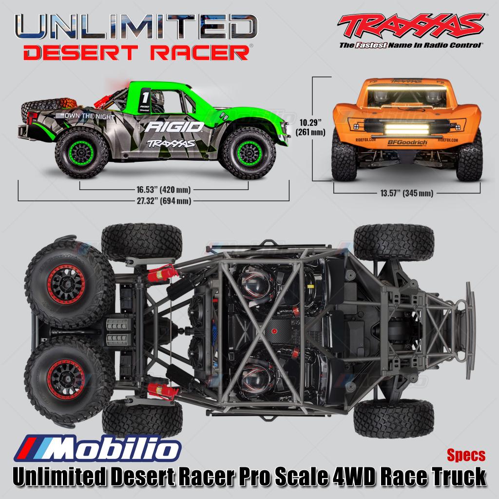 Traxxas 85086-4 UDR Unlimited Desert Racer Pro Scale 4x4 6S RC Short Course Remote Control Tanpa Klip