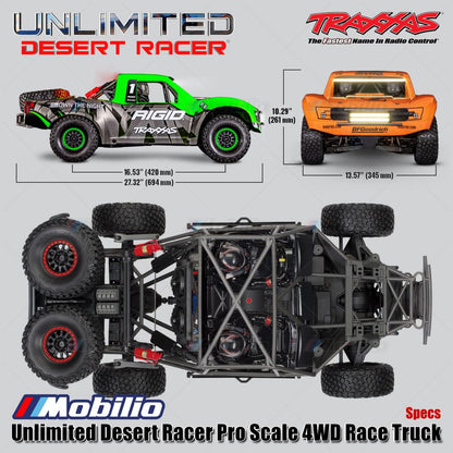 Traxxas 85086-4 UDR Unlimited Desert Racer Pro Scale 4x4 6S RC Short Course Remote Control Tanpa Klip