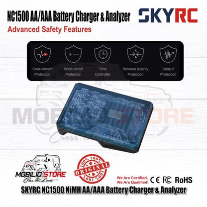 SKYRC NC1500 AA/AAA Charger & Penganalisis Baterai NiMH 5V 2.1A Input USB