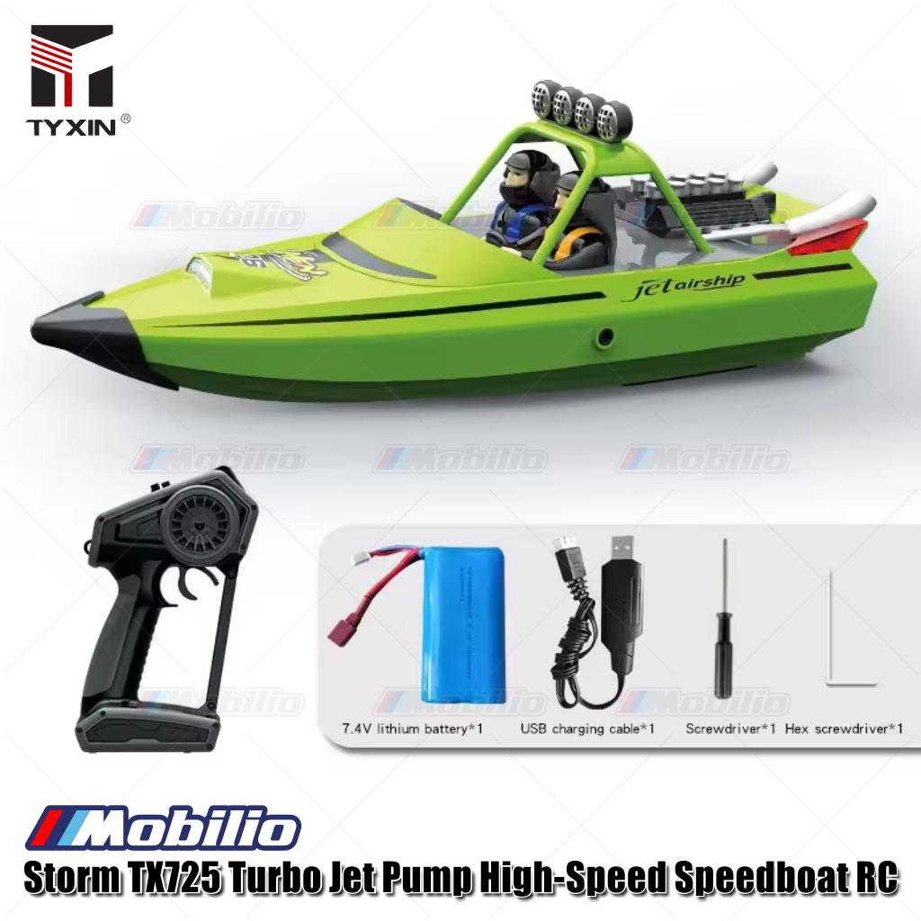 Storm TX725 Turbo Jet Pump High-Speed Speedboat RC Boat One Click Reset (Not Afraid of Flipping)