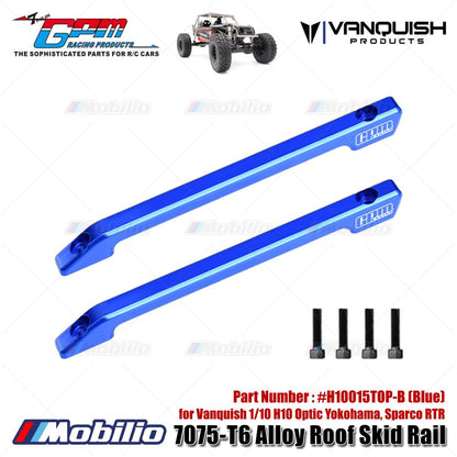 GPM Part #H10015TOP 7075-T6 Alloy Roof Skid Rail for Vanquish 1/10 H10 Optic Yokohama Sparco RTR